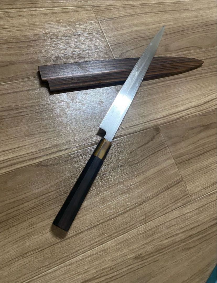 堺一文字忠国作 水本焼柳刃包丁 刃渡り尺(30cm) 天然砥石研ぎ上げ済