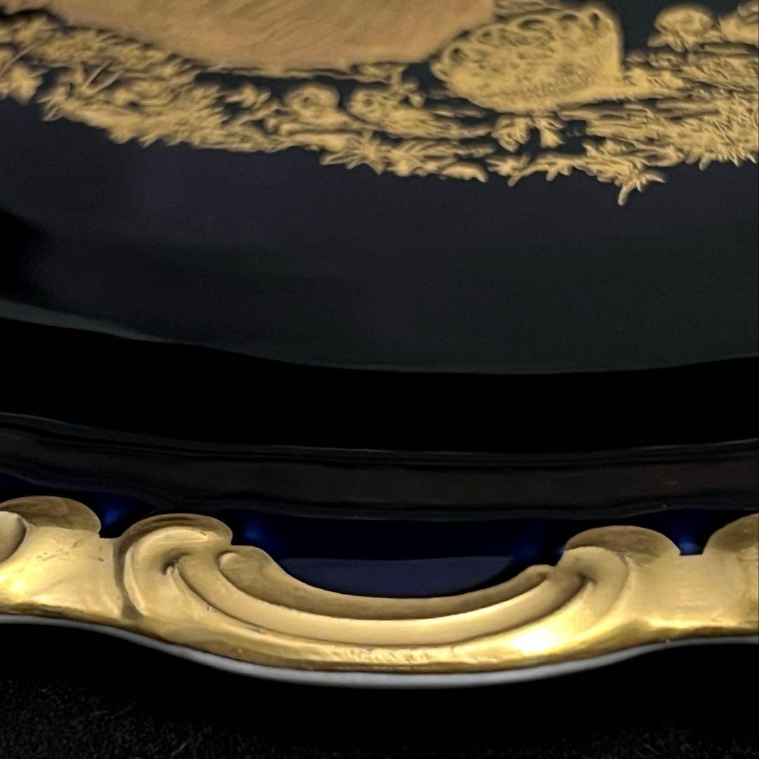 [極美品]ローゼンタール　飾り皿 アンティーク　コバルト　金彩　大皿