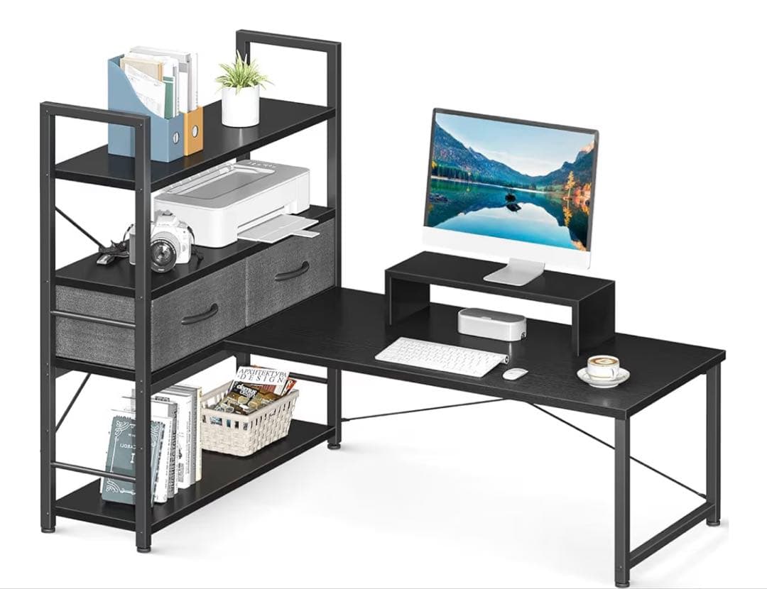 ODK ローデスク パソコンデスク ロータイプ 幅120cm 引き出し付き