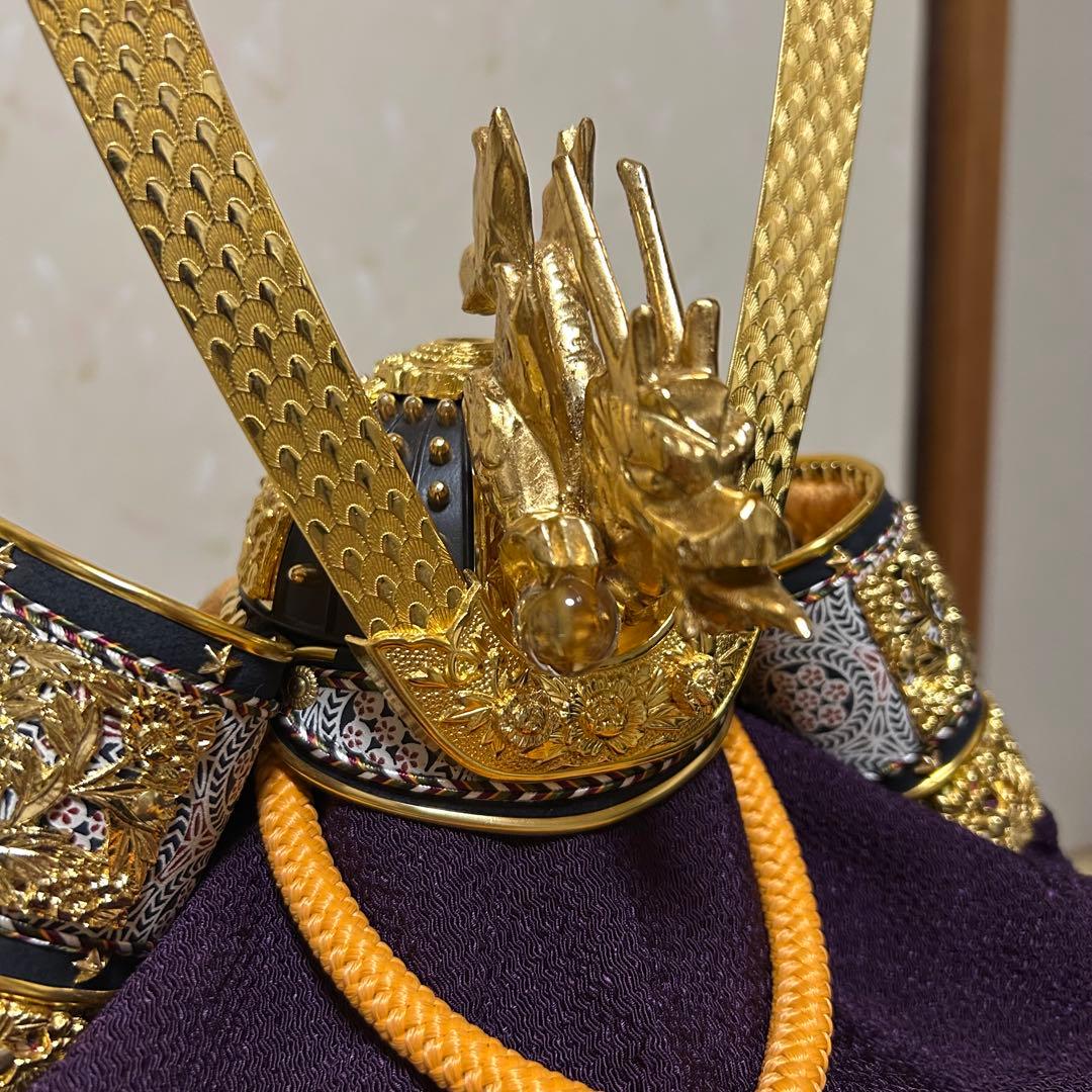 兜　五月人形　平安瑞祥作　螺鈿屏風