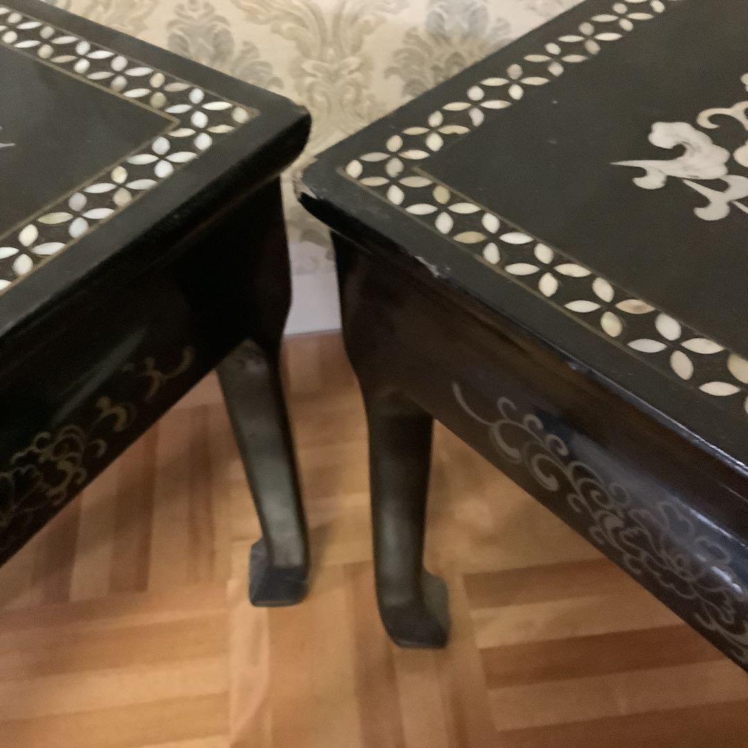 美品‼️螺鈿テーブル＆椅子4脚セット‼️