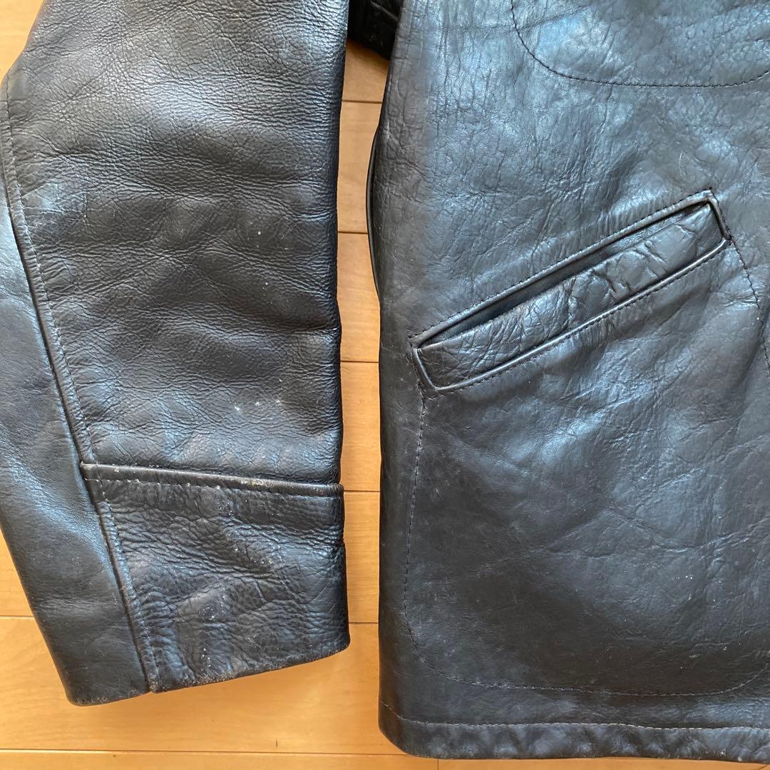 Schott ブラックレザーシングルライダースジャケット　USA製 38