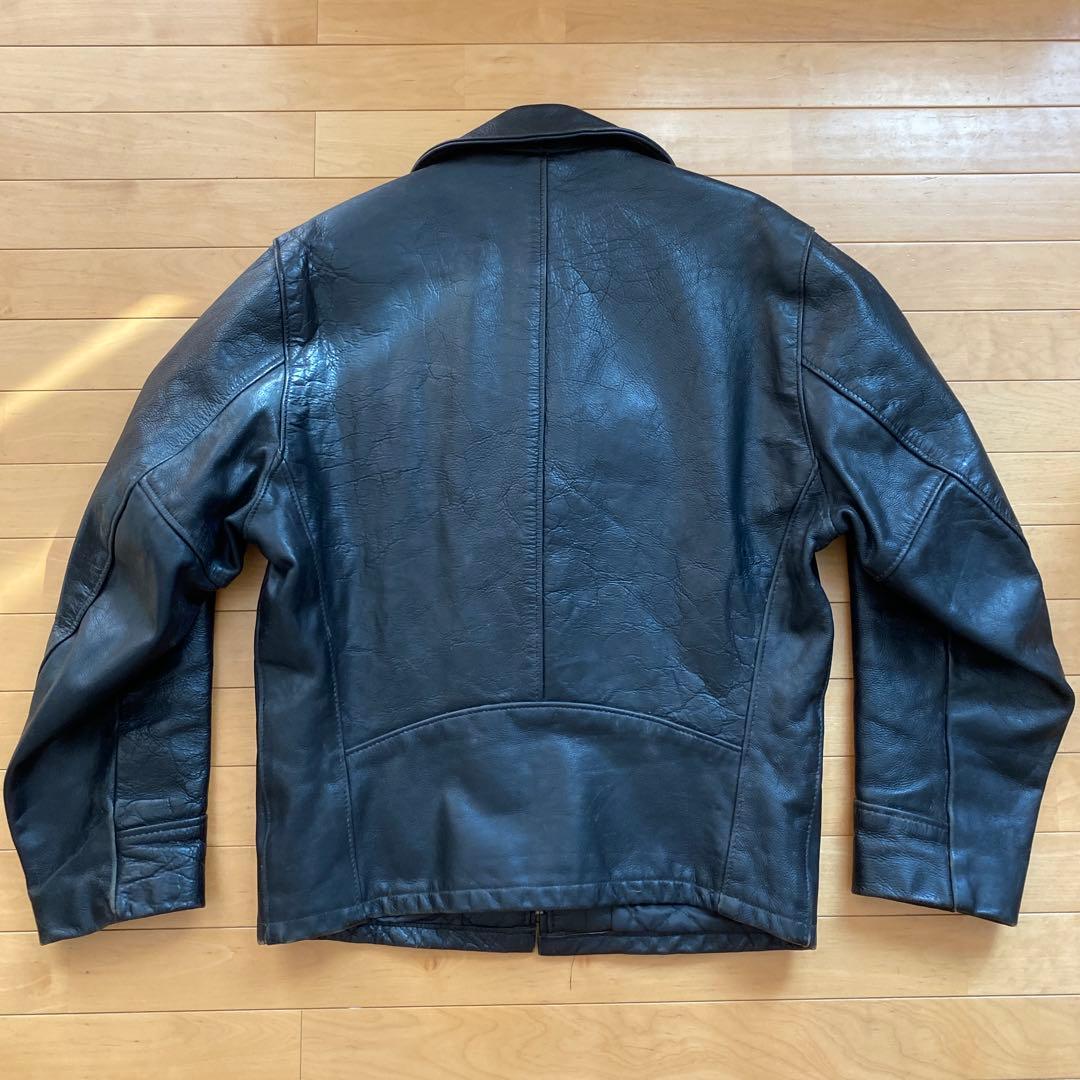 Schott ブラックレザーシングルライダースジャケット　USA製 38