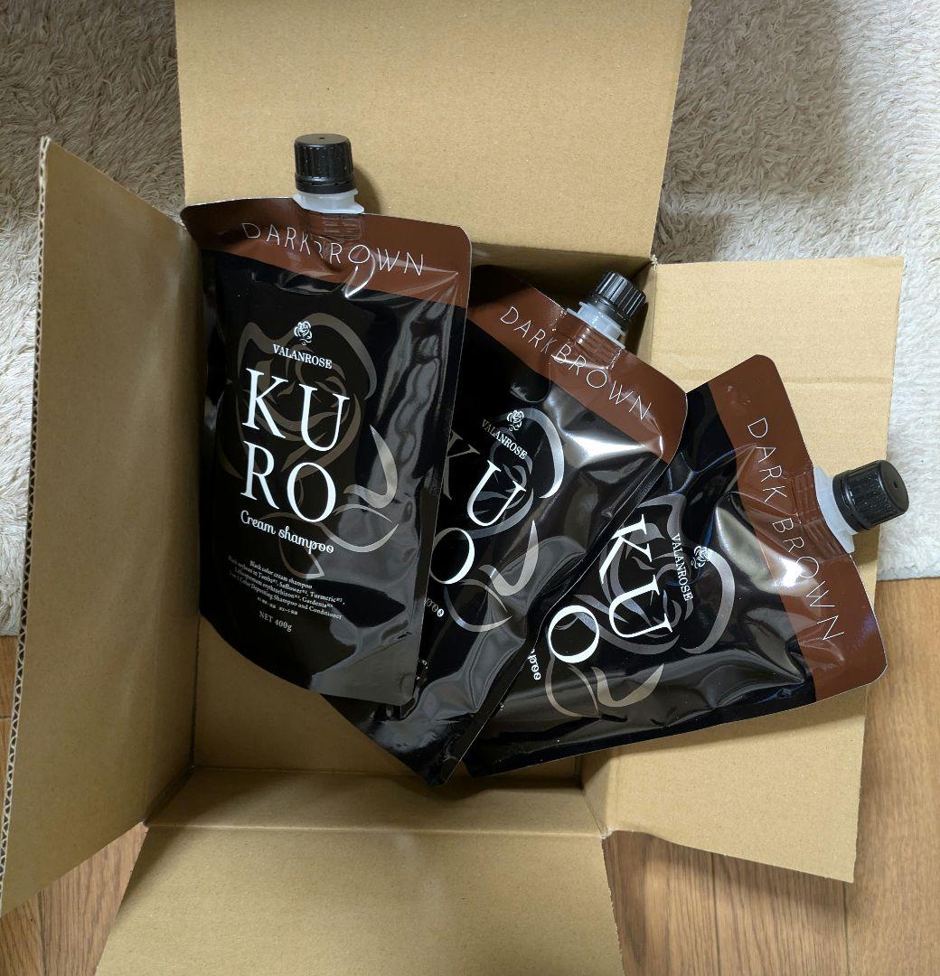 バランローズ KURO クリームシャンプー 3個セット ダークブラウン