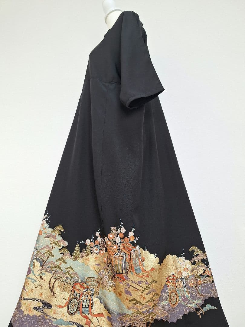 着物リメイクワンピース3657