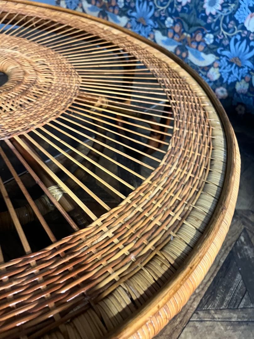 ラタン 竹 座卓 ローテーブル インテリア 昭和レトロ