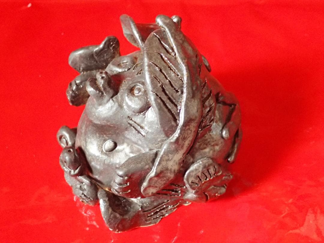 信楽狸　置物 金運アップ　ハンドメイド　七福狸　陶芸　オリジナル