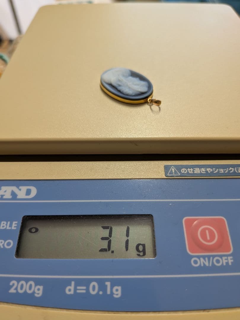 K18カメオ オニキス ネックレストップ