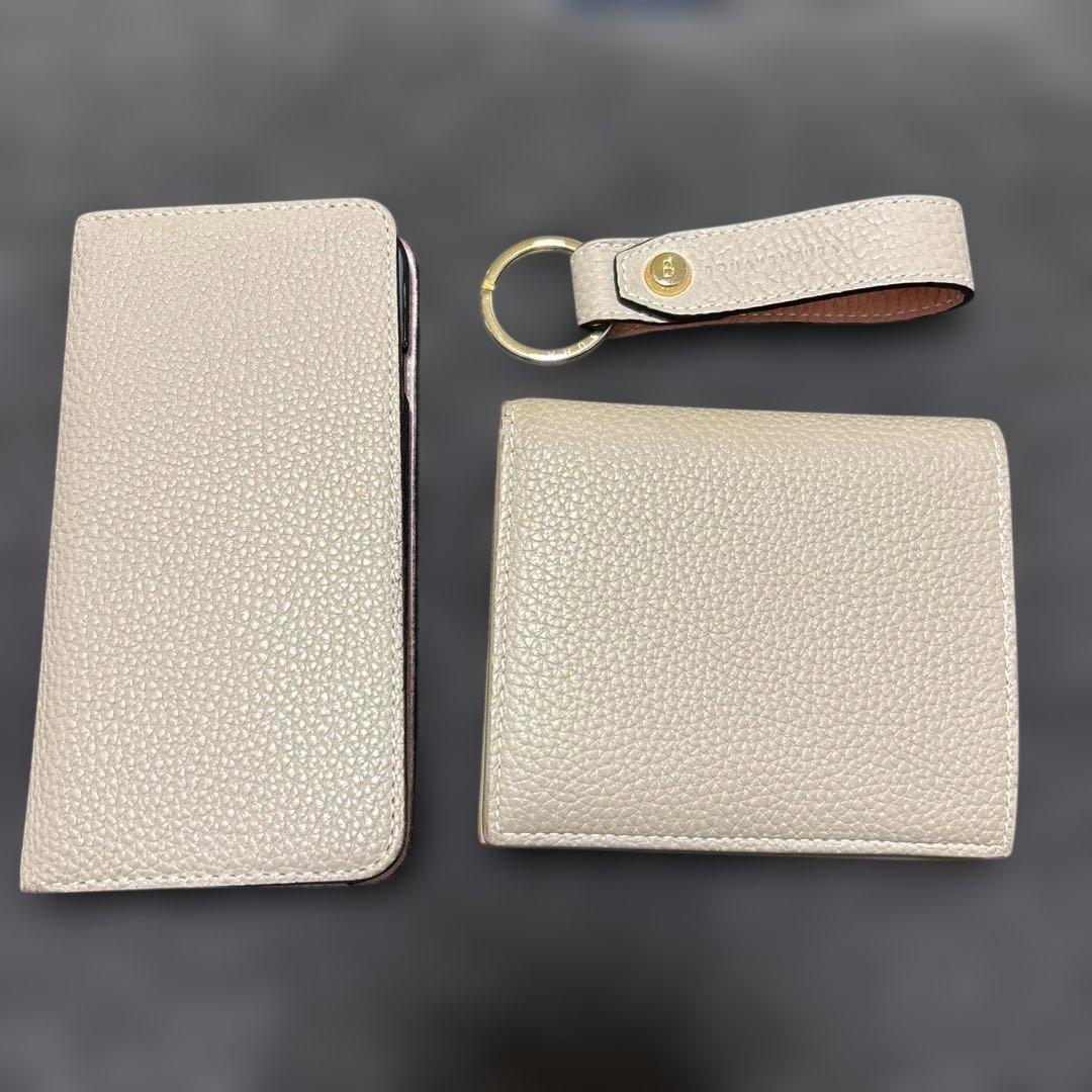 Bonaventura 二つ折り財布 ベージュ コーラル