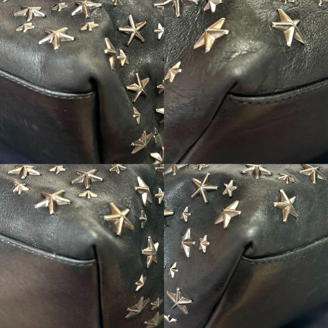 【良品】JIMMY CHOO PIMLICO BLACK スタッズ トートバッグ
