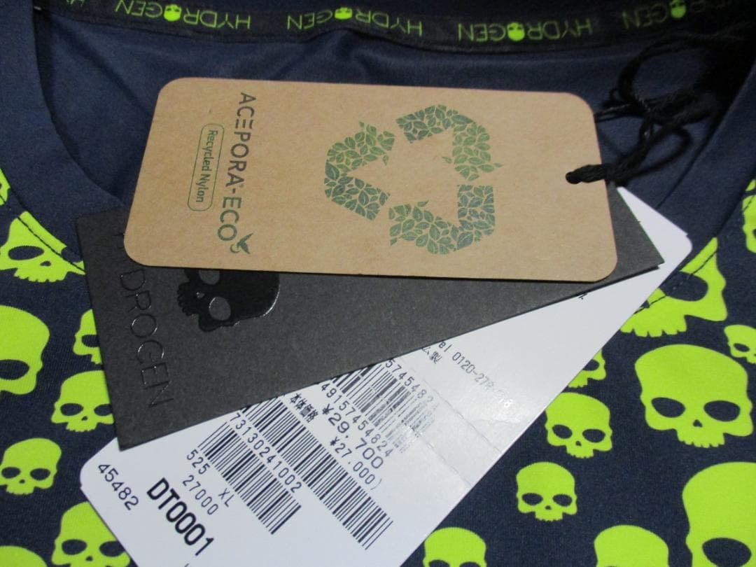 【ハイドロゲン・テニス】マルチアイコン・テックＴシャツ★XL★ネイビー×イエロー