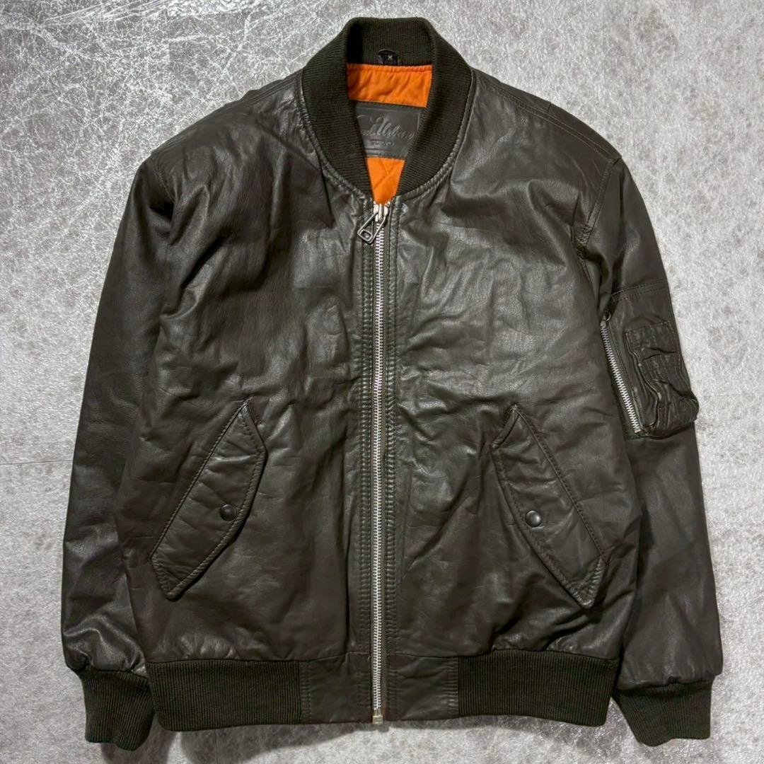 ジャケット・アウター MA-1 cow hide leather bomber jacket M