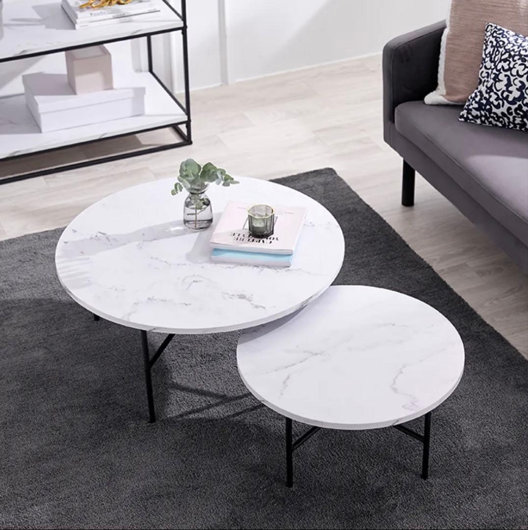 ⭐️定価:16,990円⭐️ 【LOWYA】 大理石柄ネストテーブル