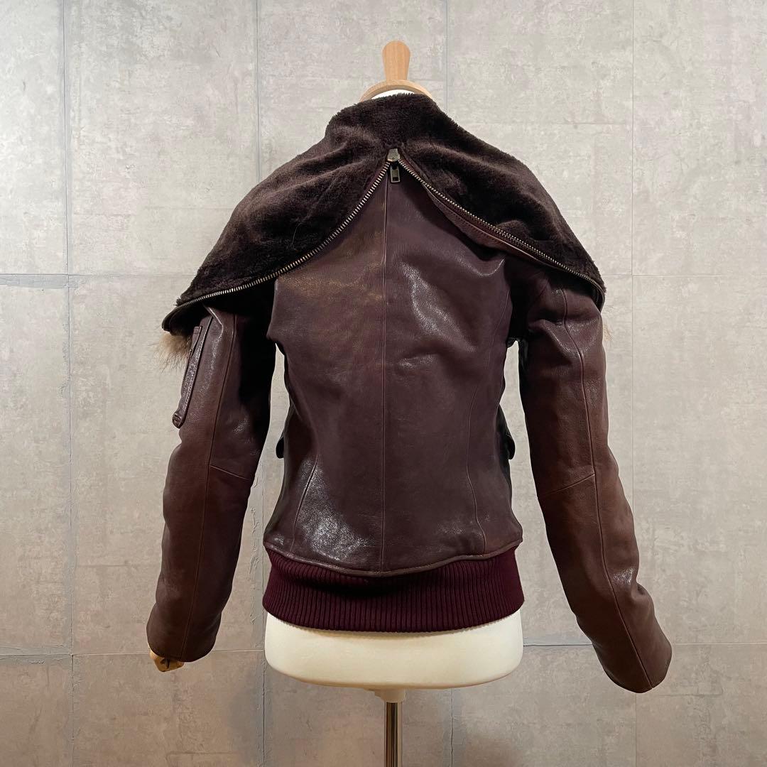 美品 haruf N2B レザー　フライトジャケット　ライダース　山羊革　A-2