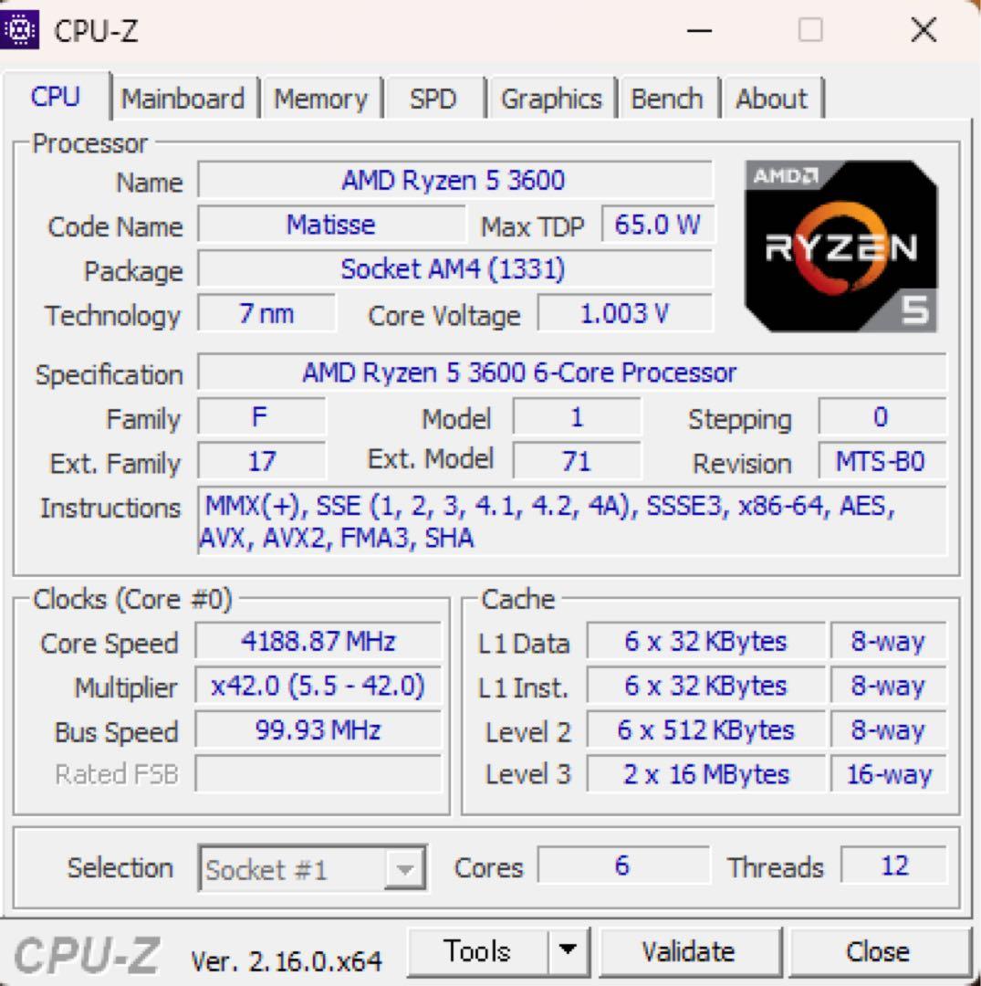 CPU Cpu AMD Ryzen 5 3600