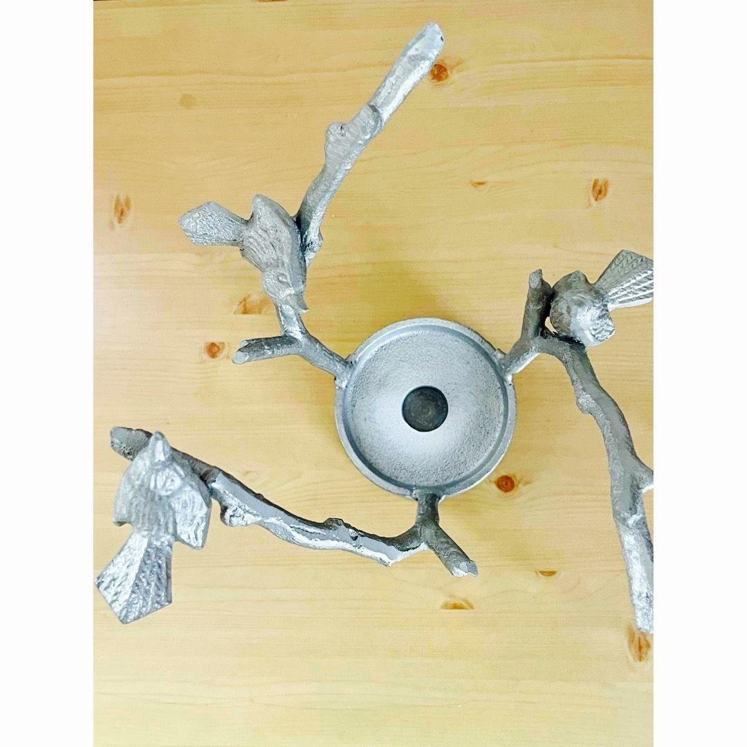 金属製 鳥と枝の置物 高さ約30cm