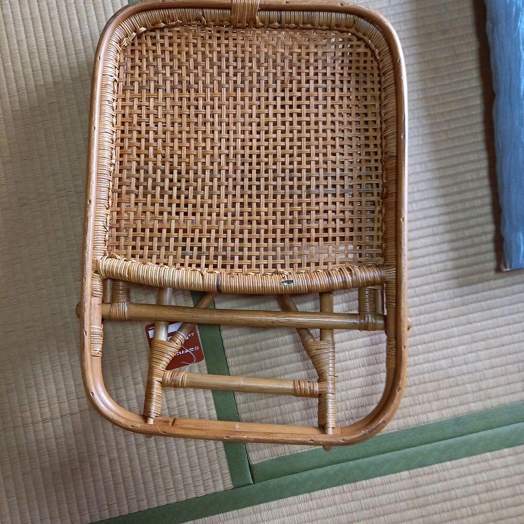籐家具　折りたたみ座椅子 リクライニング　背もたれ付き　ラタン