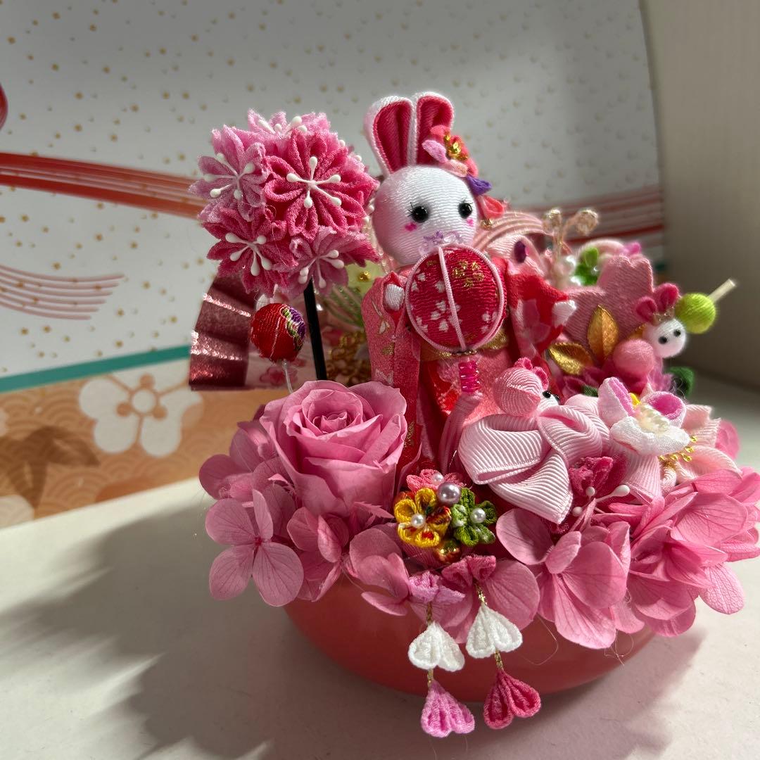 しょりん❣️春いっぱいのアレンジ❣️桜の木、薔薇、お団子、蝶々リボン❁⃘*.゜