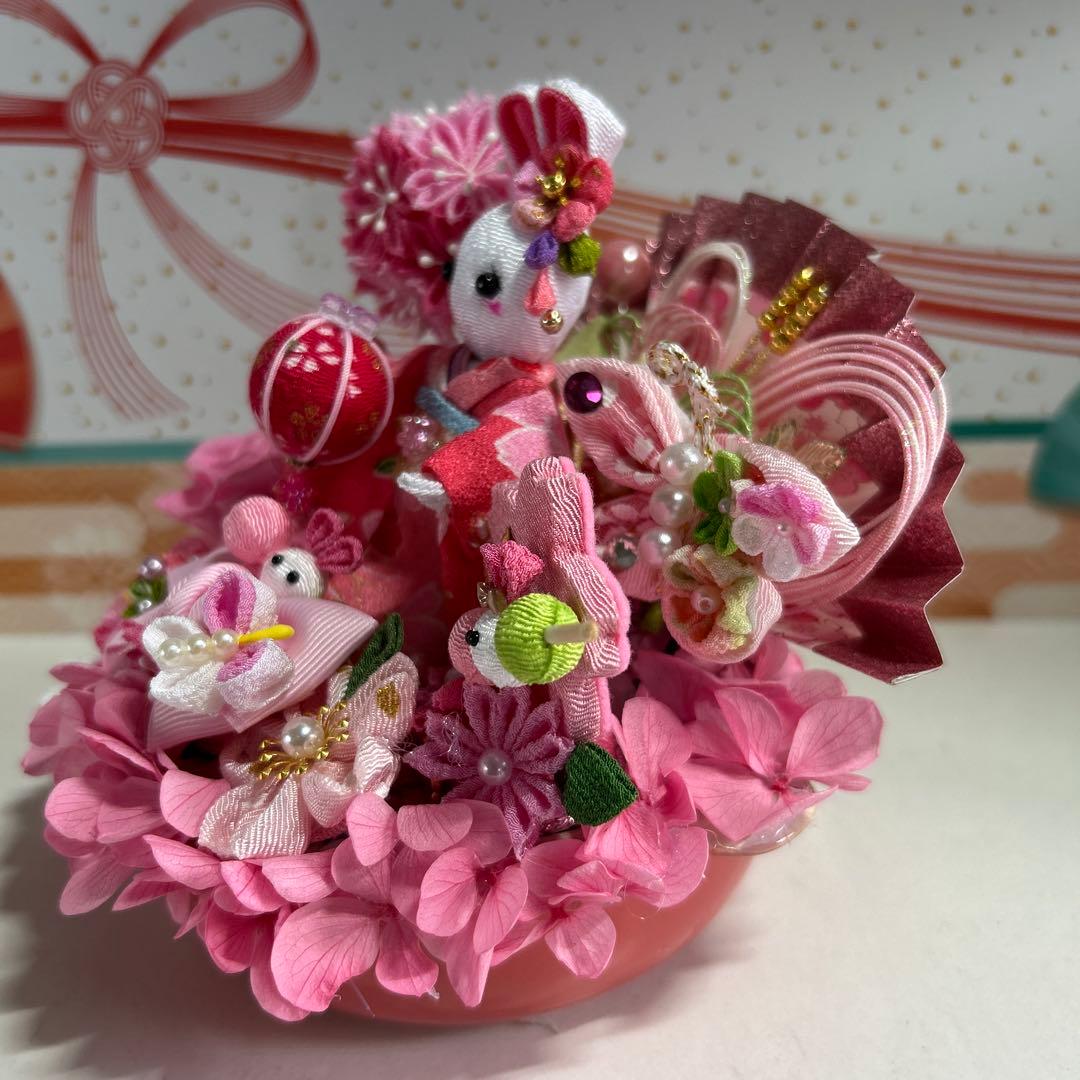 しょりん❣️春いっぱいのアレンジ❣️桜の木、薔薇、お団子、蝶々リボン❁⃘*.゜