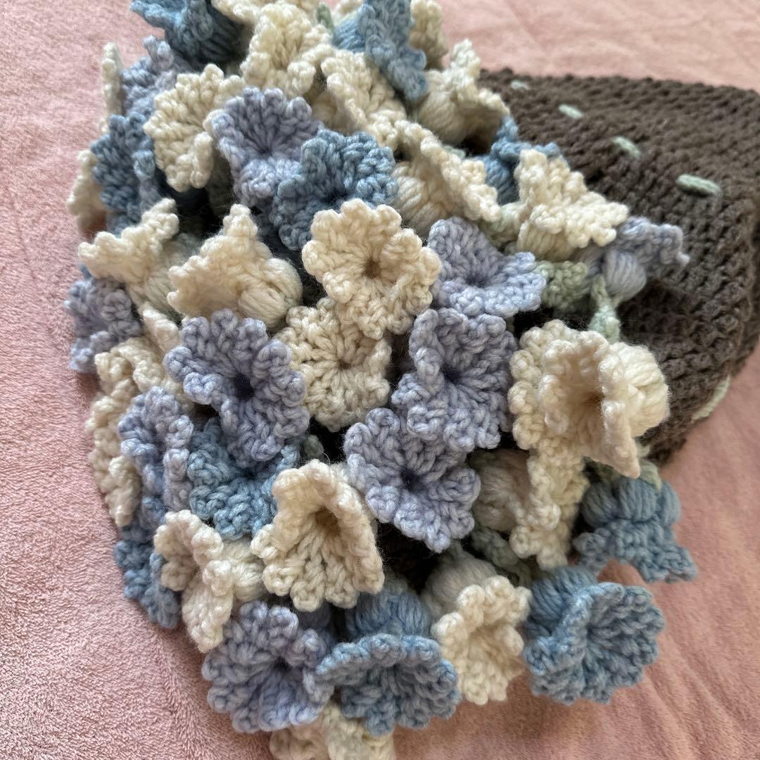 花束ブランケット❁⃘*.゜すずらん　ブーケブランケット　ブラウン系　ハンドメイド