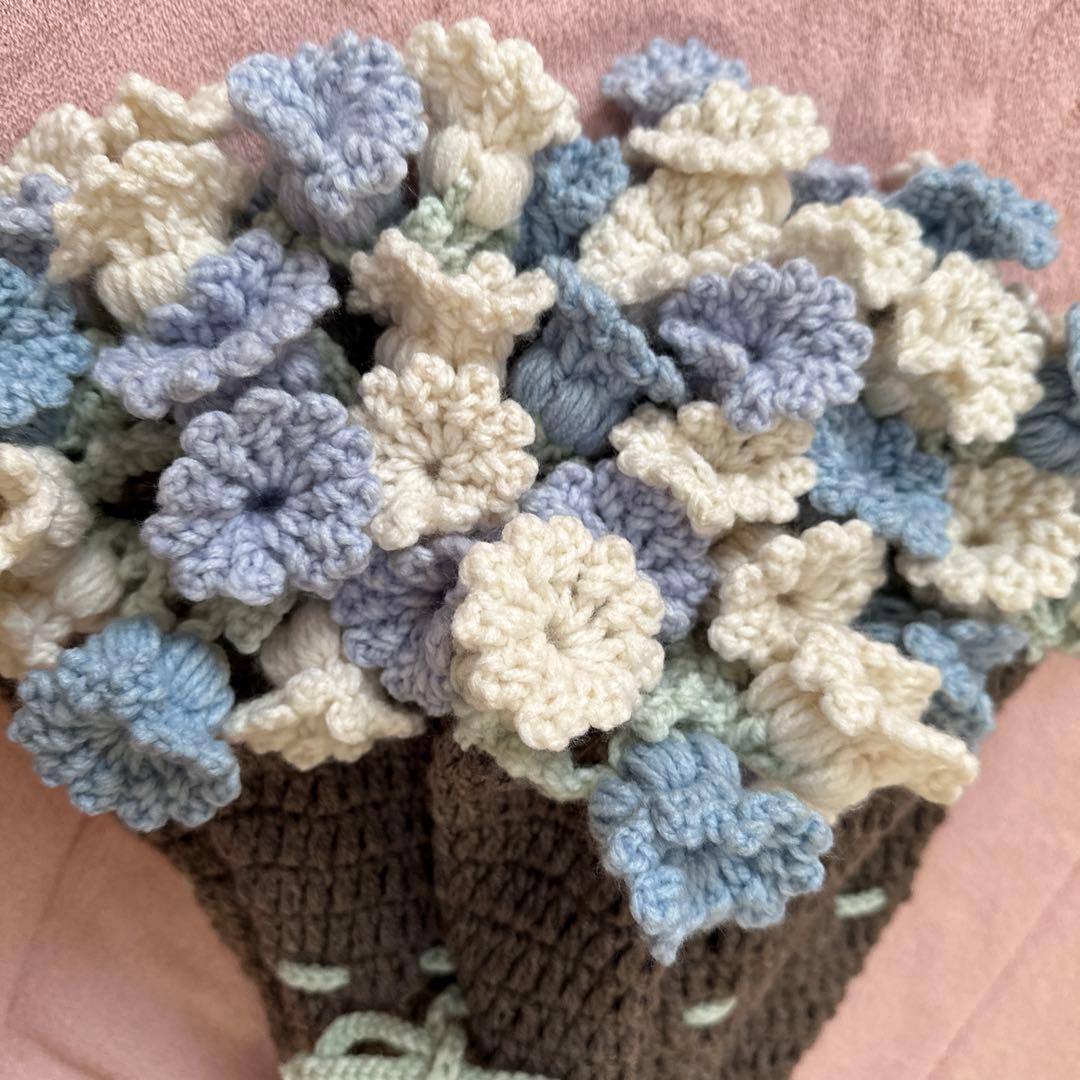 花束ブランケット❁⃘*.゜すずらん　ブーケブランケット　ブラウン系　ハンドメイド