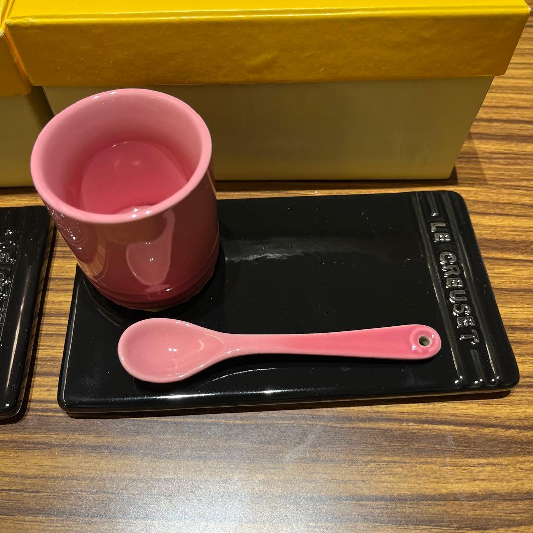 LE CREUSET アペタイザー・セット　シャイニーブラック　ローズクオーツ