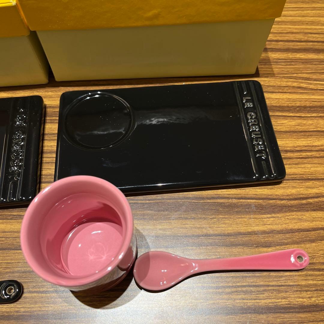 LE CREUSET アペタイザー・セット　シャイニーブラック　ローズクオーツ