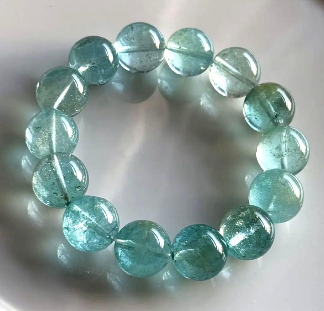 【16cm 14mm】ブルートパーズ ブレスレット 天然石 パワーストーン