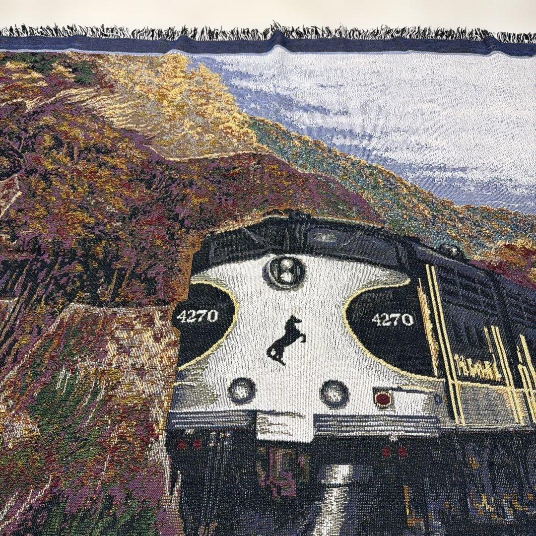 馬　電車　マルチカバー　ソファカバー　ヴィンテージラグ　133x188