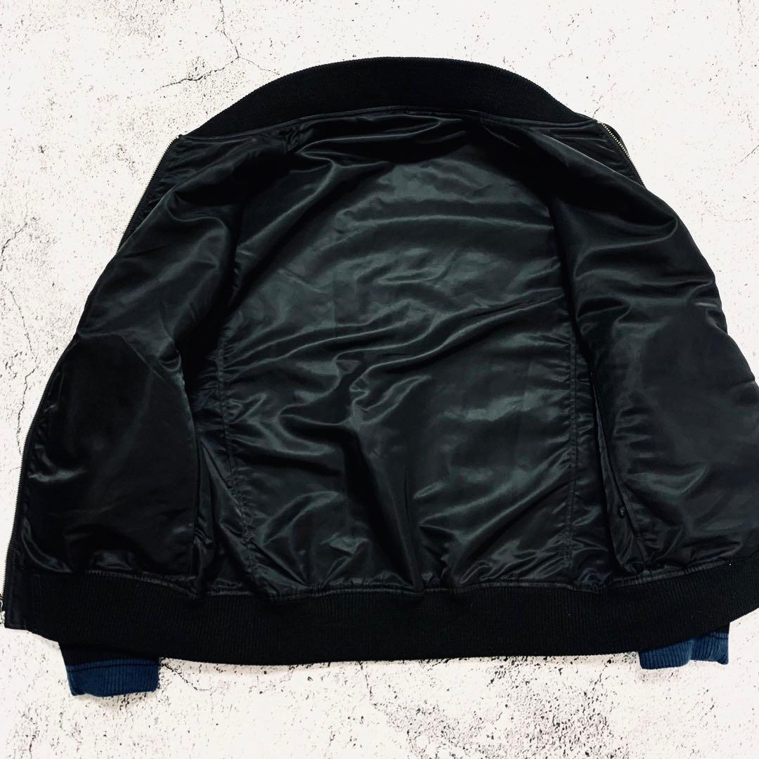 LAD MUSICIAN リバーシブル　ナイロンボンバージャケット　MA1 黒青
