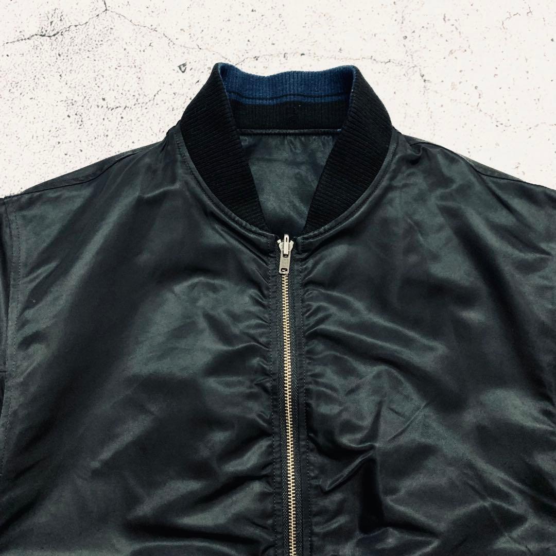 LAD MUSICIAN リバーシブル　ナイロンボンバージャケット　MA1 黒青