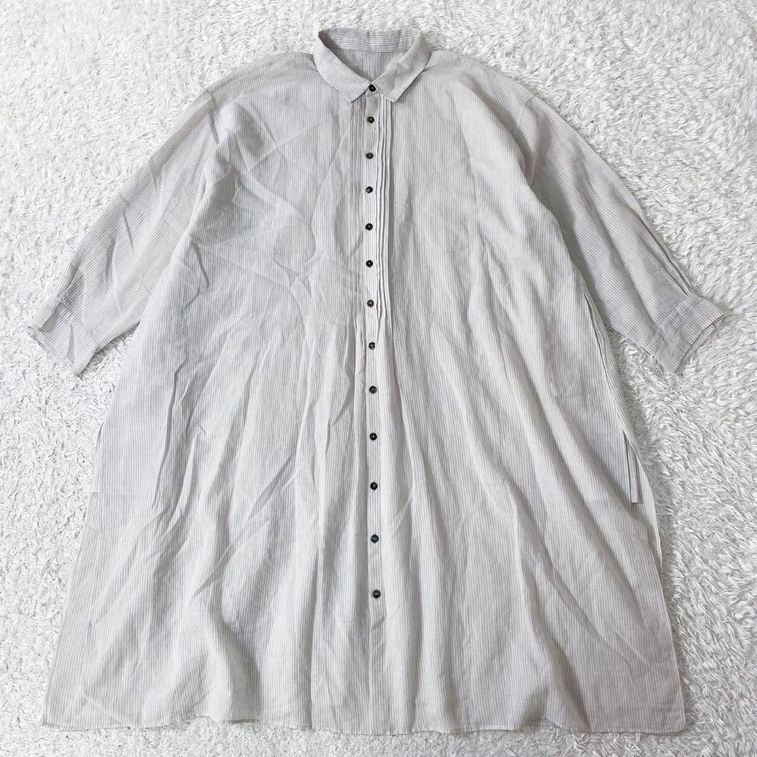 【極美品✨24ss】ババグーリ 手織りブラウス インドコットン ピンタック M