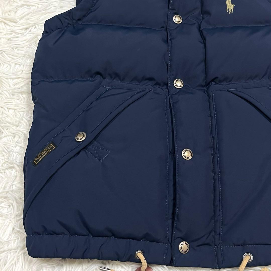 美品✨ラルフローレン フード付きダウンベスト ネイビー レディースXSポニー刺繍