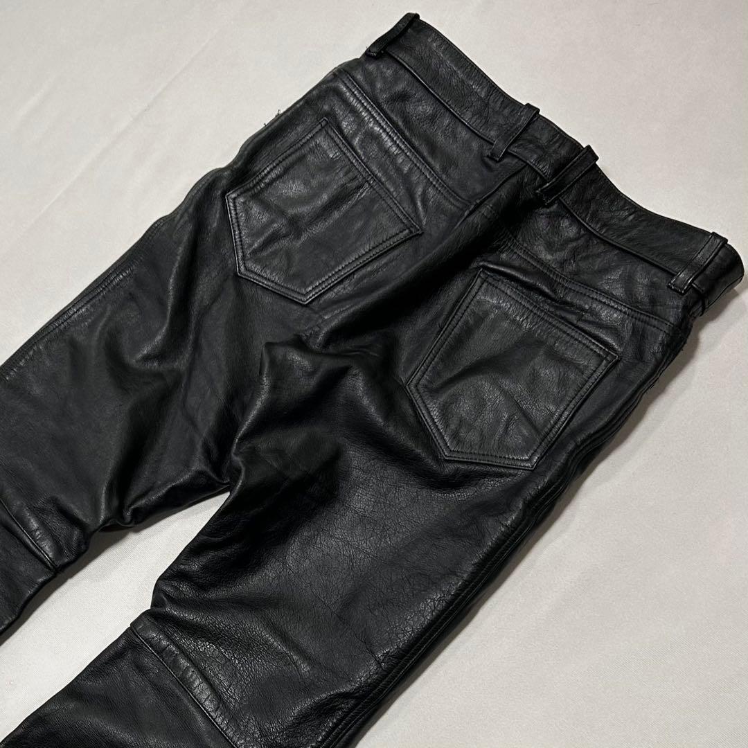 90s Vintage 水牛革 バッファロー レザーパンツ W33 L30