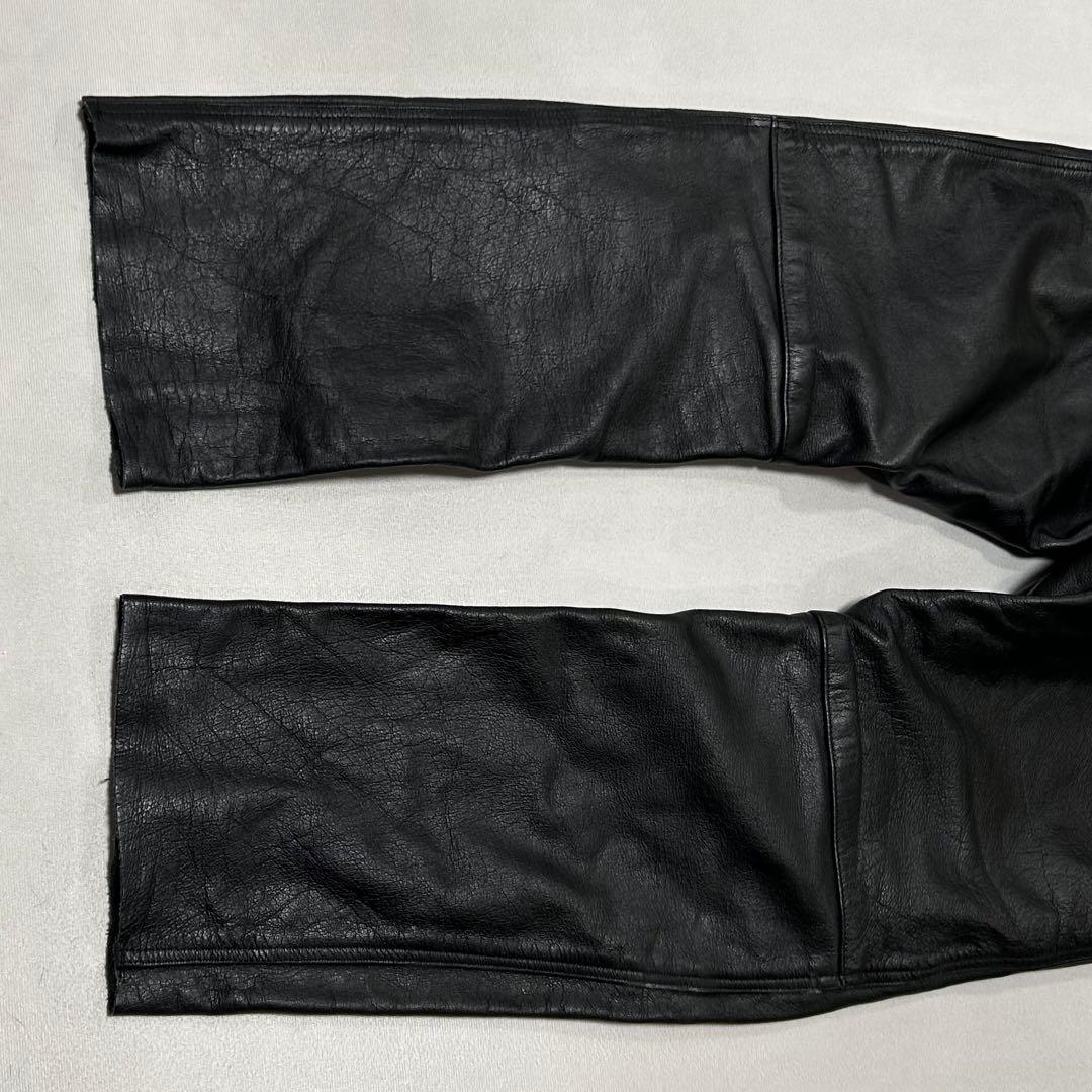 90s Vintage 水牛革 バッファロー レザーパンツ W33 L30