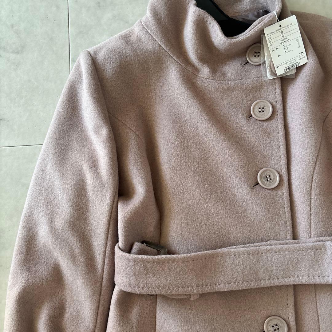 ウィルセレクション　スタンドカラーコート　ピンク
