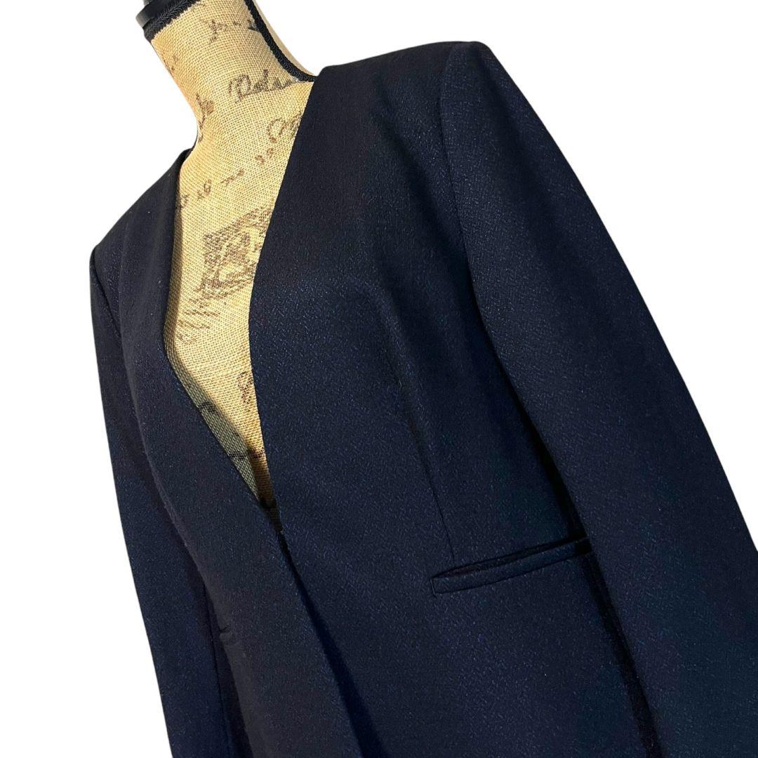 【大きいサイズ】【44】INDIVI ノーカラー パンツスーツセットアップ