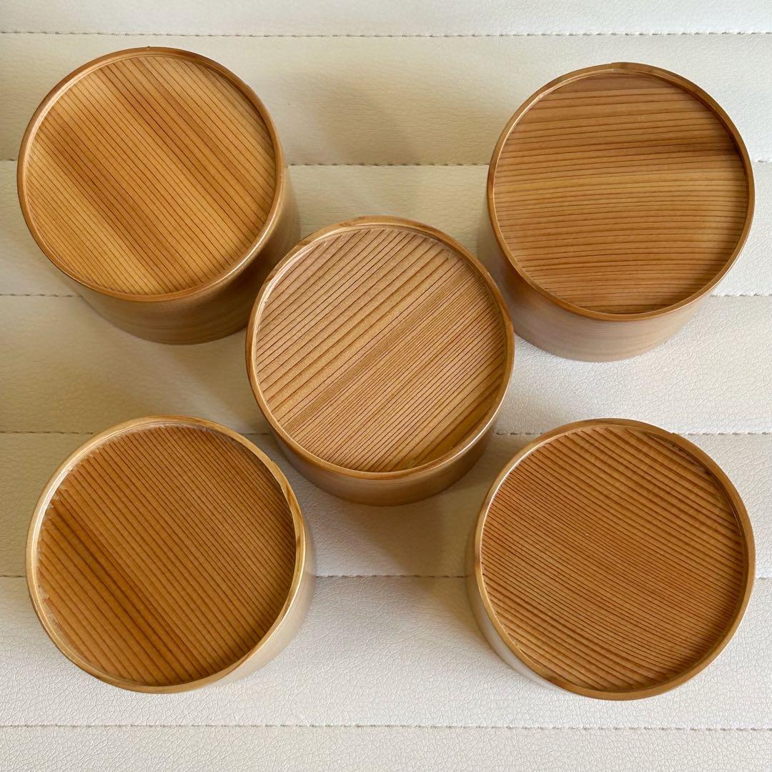 大館工芸社　大館曲げわっぱ　蕎麦猪口　5客　天然木　秋田杉　汁椀　マルチカップ