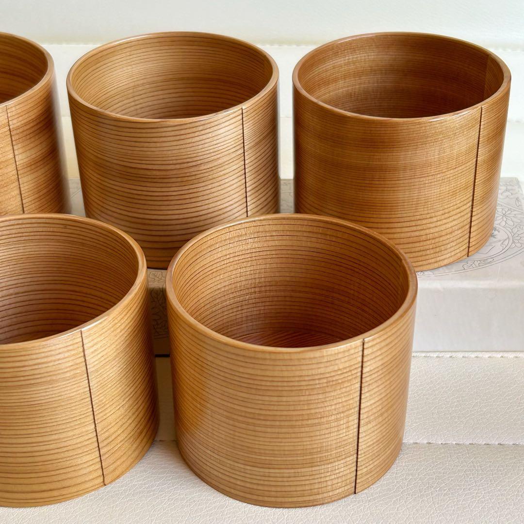 大館工芸社　大館曲げわっぱ　蕎麦猪口　5客　天然木　秋田杉　汁椀　マルチカップ