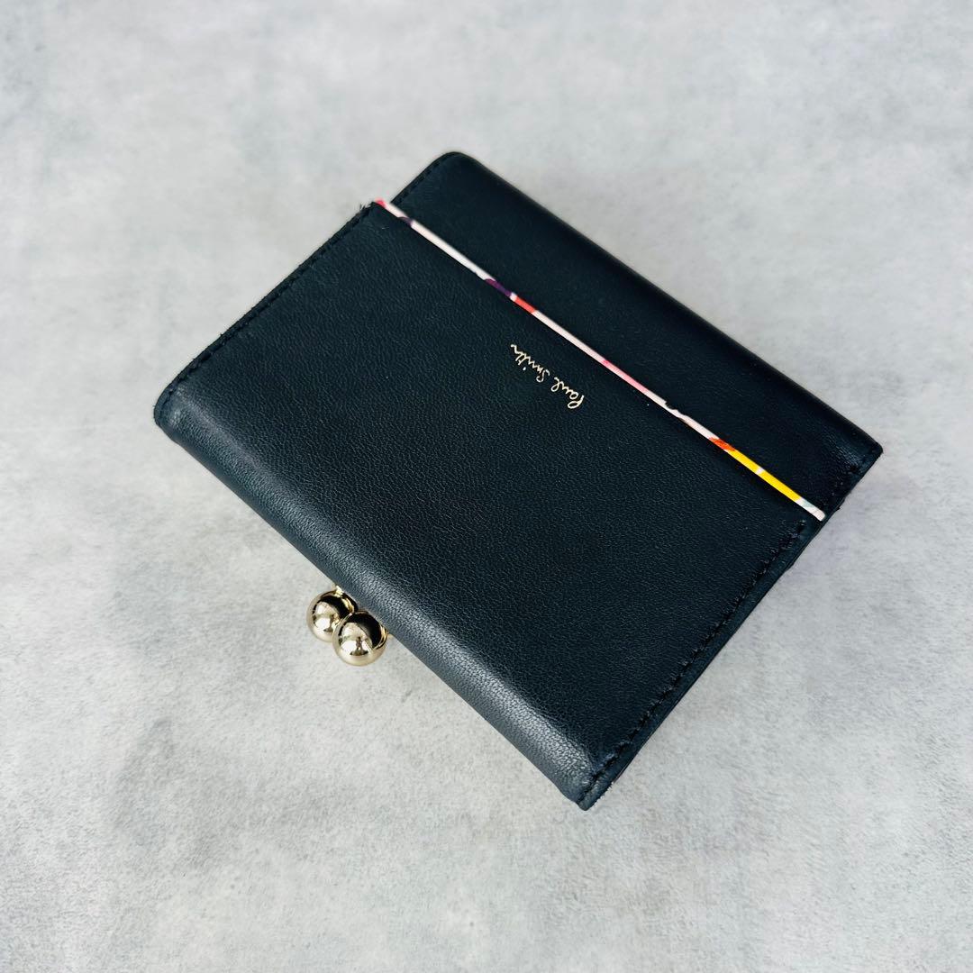 廃盤✨Paul Smith マーガレットプリントトリム がま口 三つ折り財布②