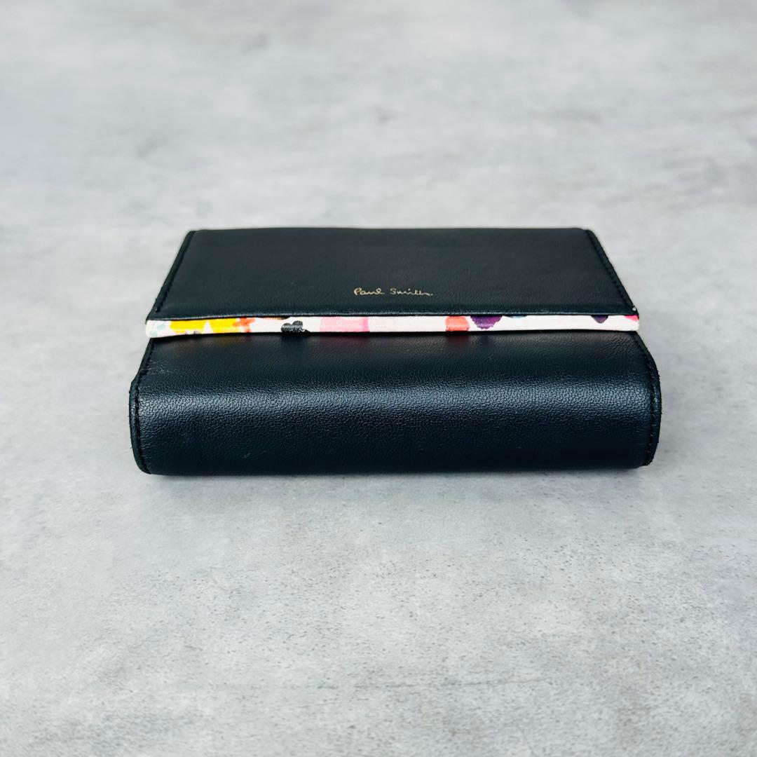 廃盤✨Paul Smith マーガレットプリントトリム がま口 三つ折り財布②