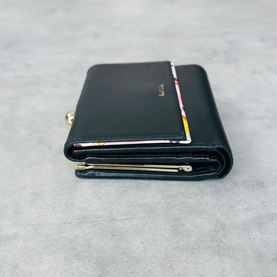 廃盤✨Paul Smith マーガレットプリントトリム がま口 三つ折り財布②