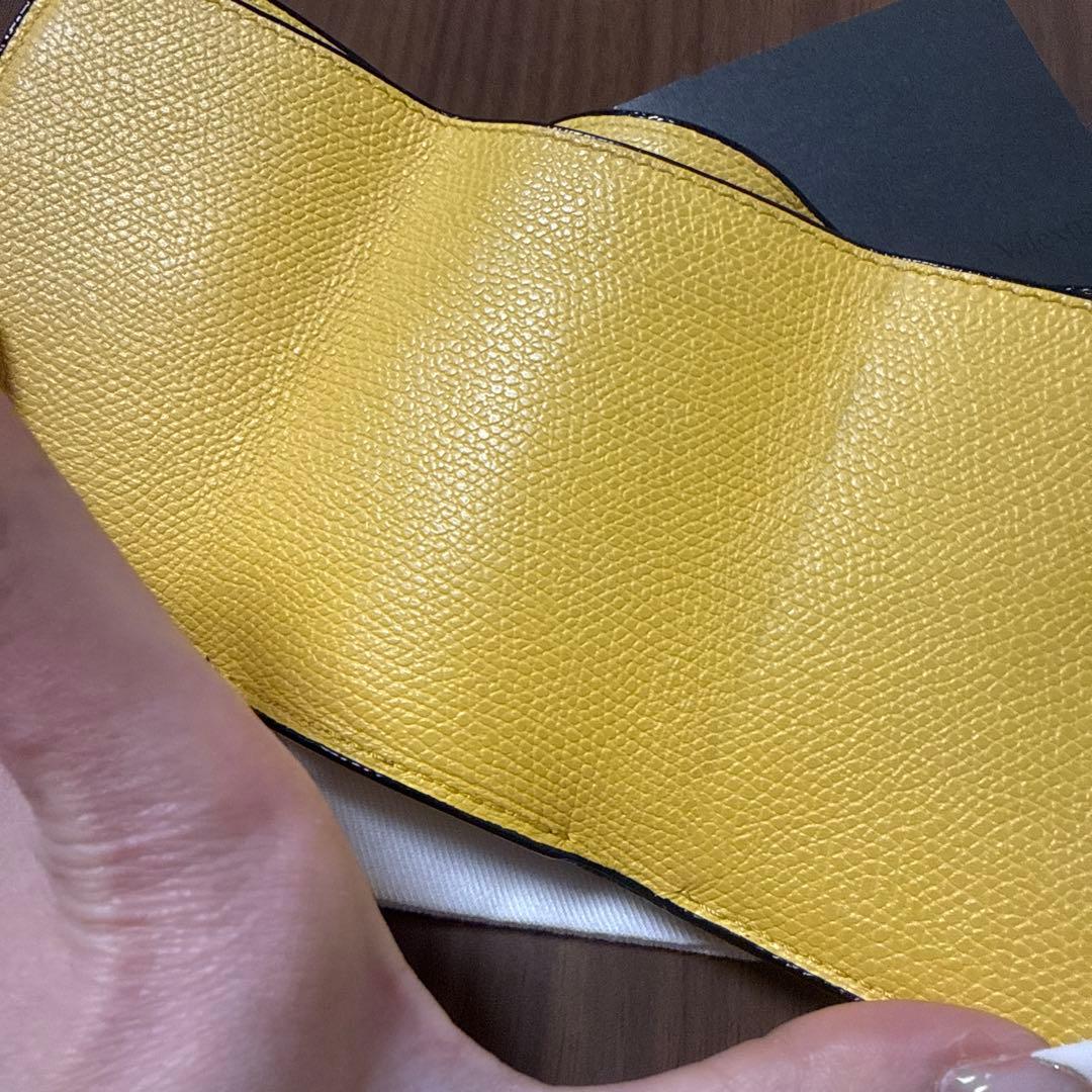 中古★Valextra イエロー 三つ折り財布