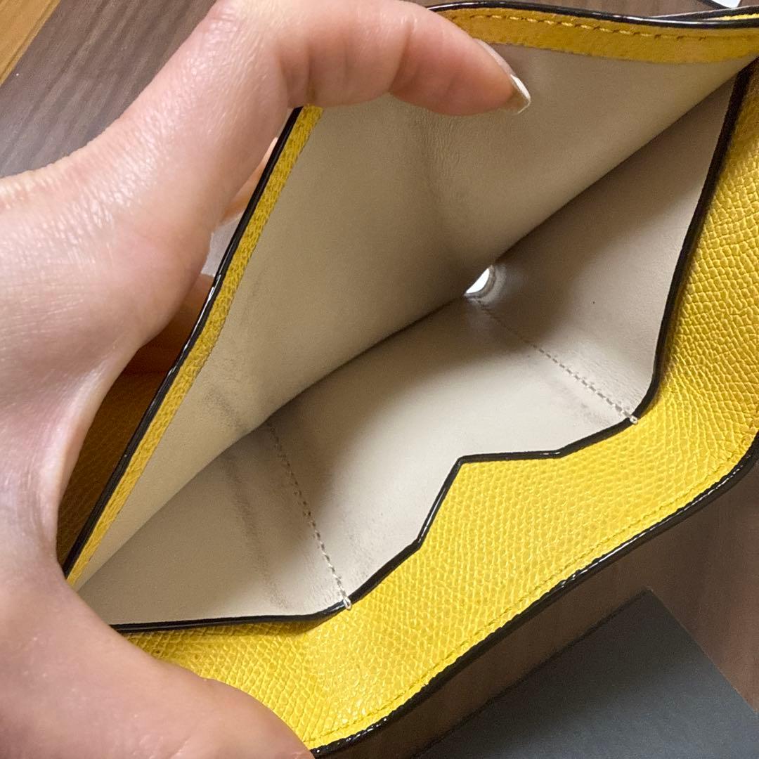 中古★Valextra イエロー 三つ折り財布
