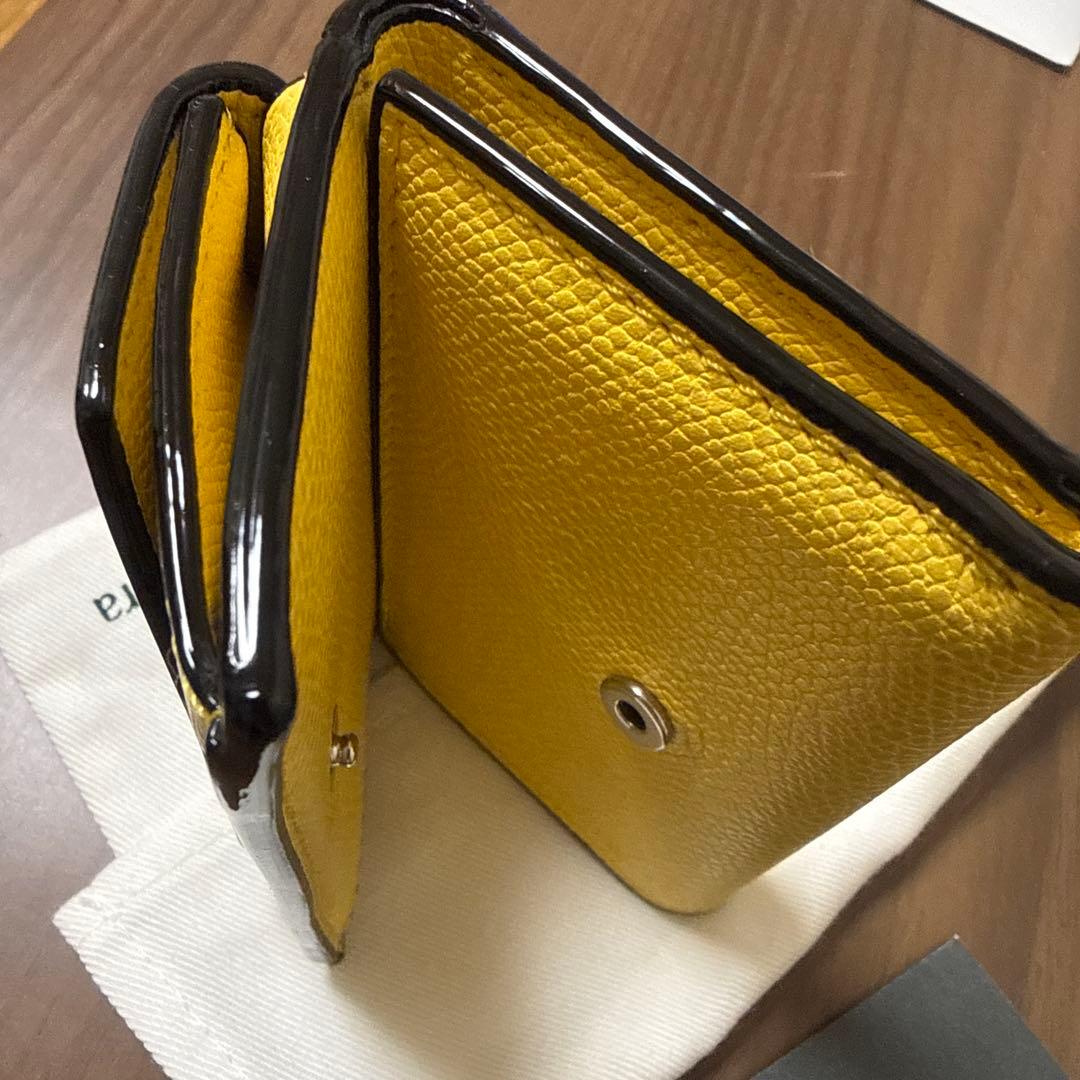 中古★Valextra イエロー 三つ折り財布