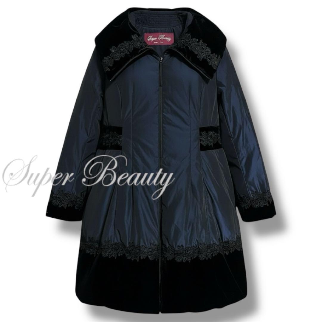 美品♡ 主役級 スーパービューティー ベルベット 薔薇 プリンセス ダウンコート