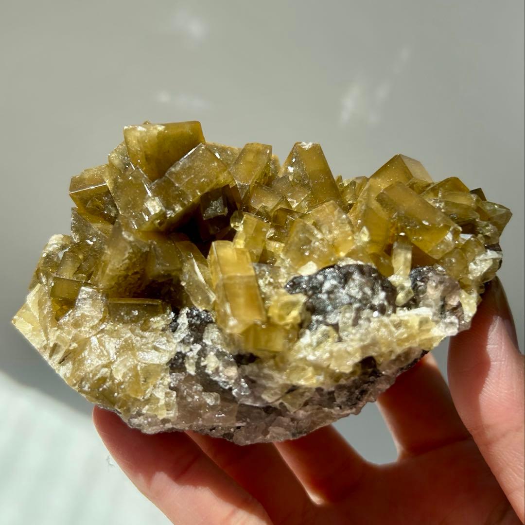 バライト（重晶石）　フローライト共生原石　中国江西省産