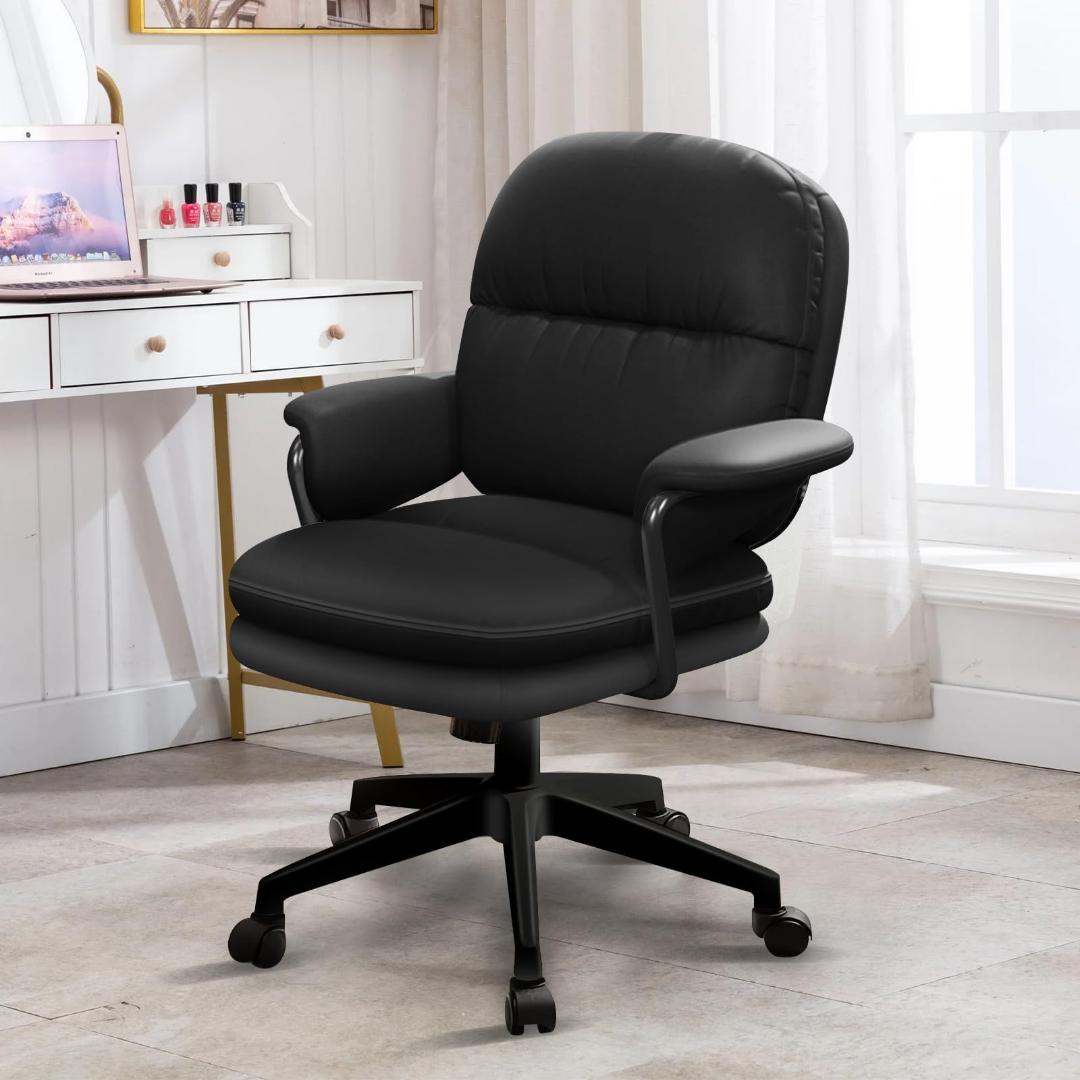 ブラック オフィスチェア 肘付き キャスター付 静音 テレワーク 椅子 あぐら