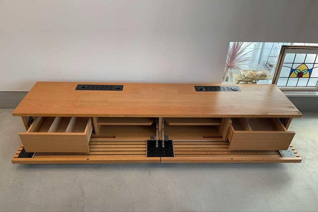 大型210cmモリタインテリア　レッタ+3170無垢材テレビボードテレビ台