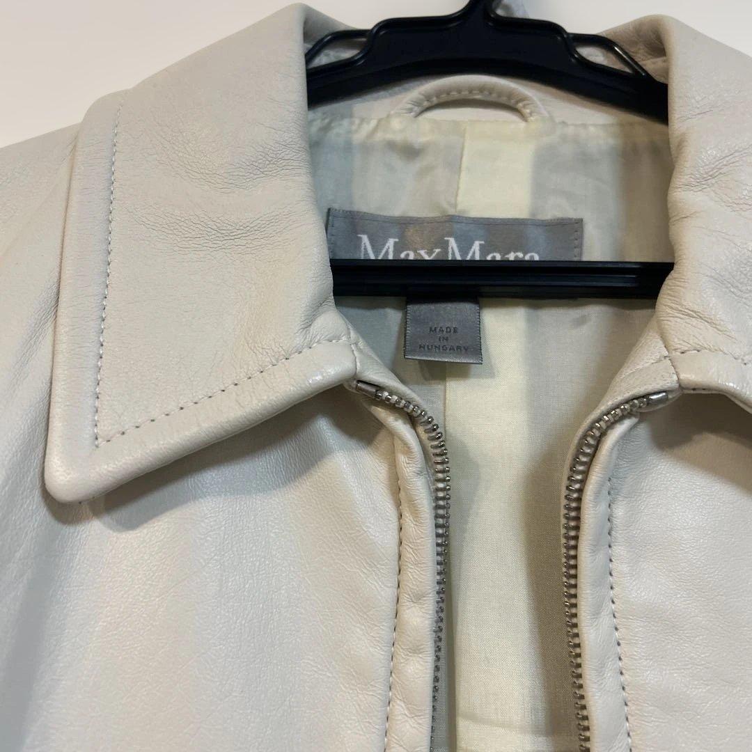 【未使用美品】MaxMara マックスマーラ　レザージャケット　ダブルジップ